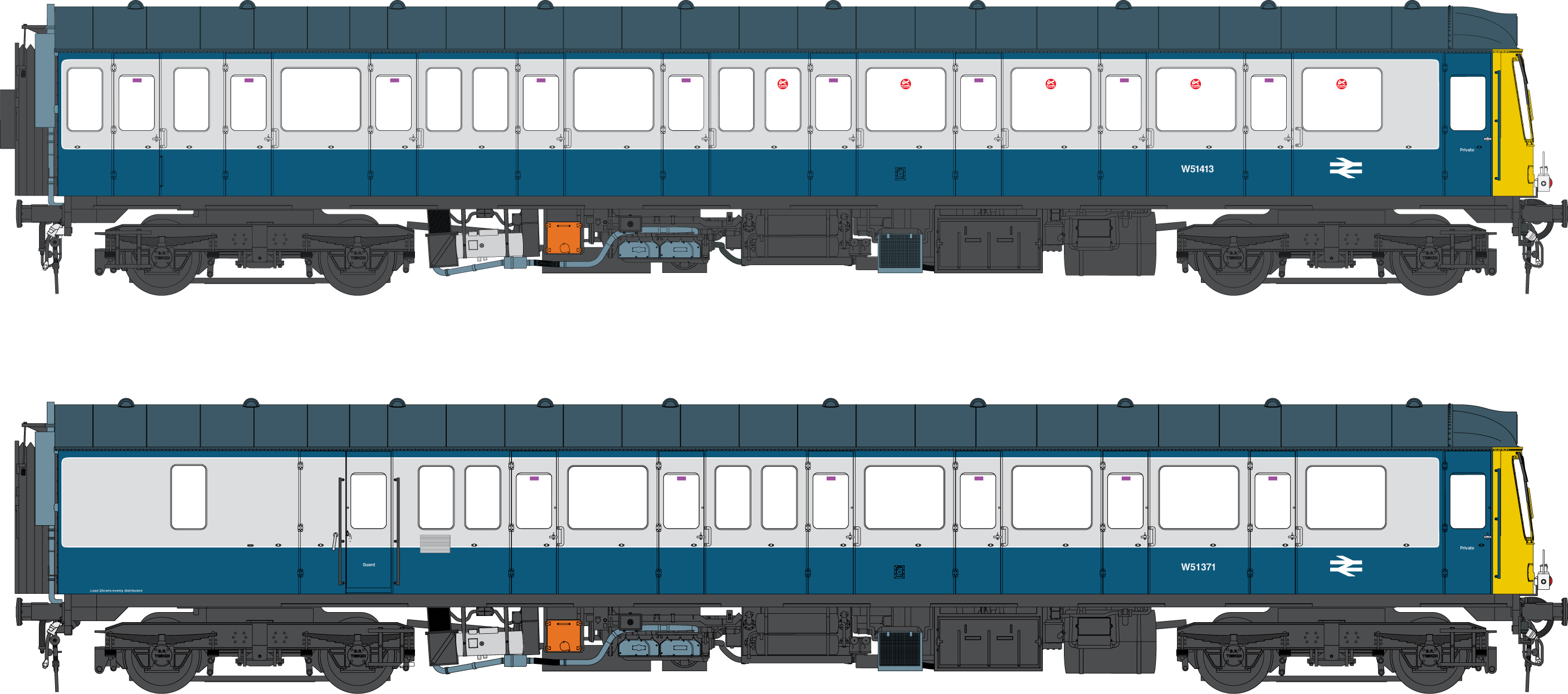 1173 Heljan Class 117 BR blue/grey 2-car set